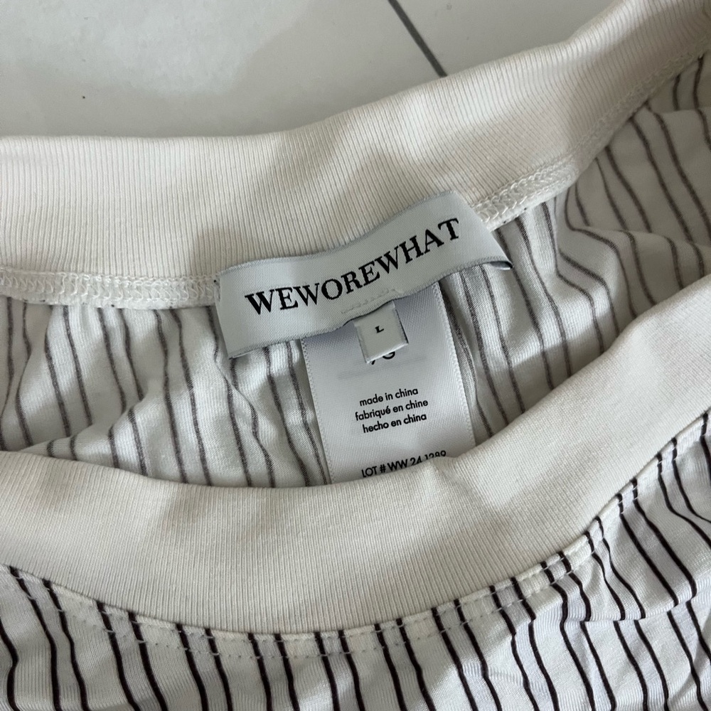 WeWoreWhat Cream and Black Striped Pajamas
